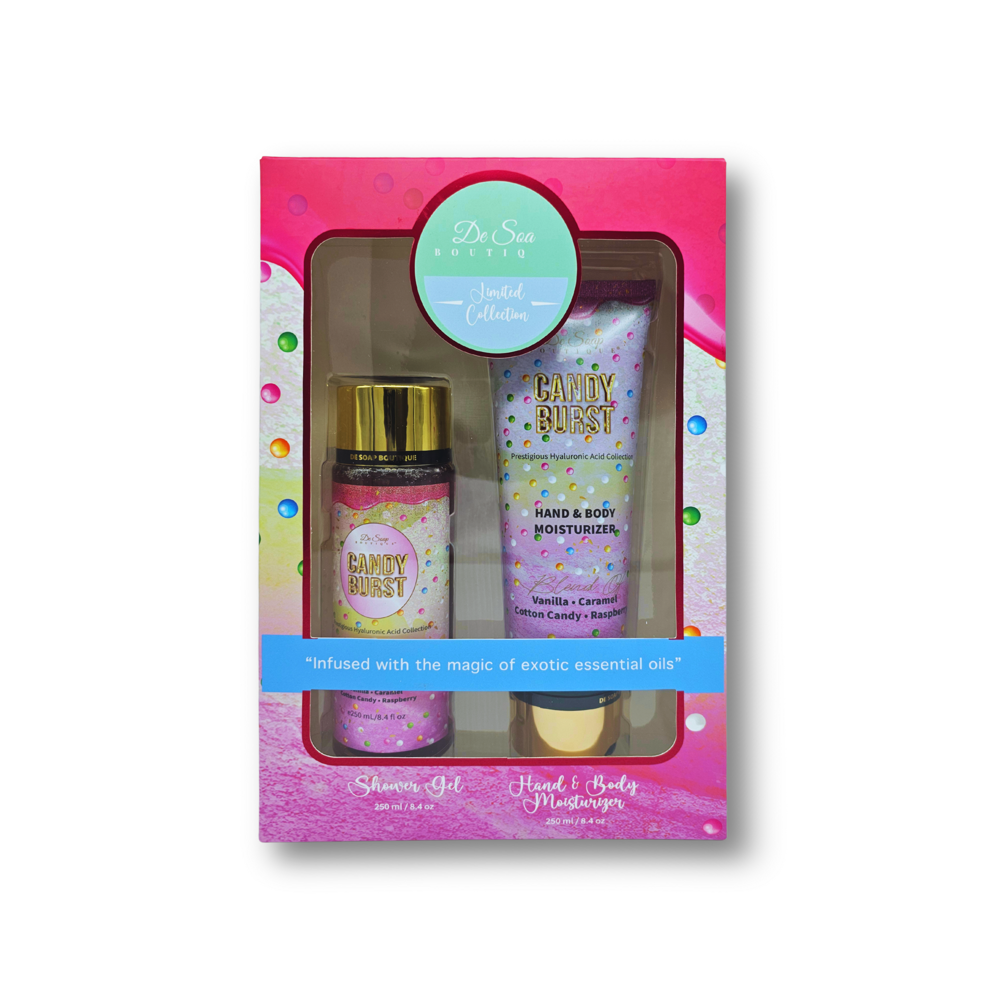 Set de 2 pzs. Caramelo y algodón de azúcar De Soap Boutique MX