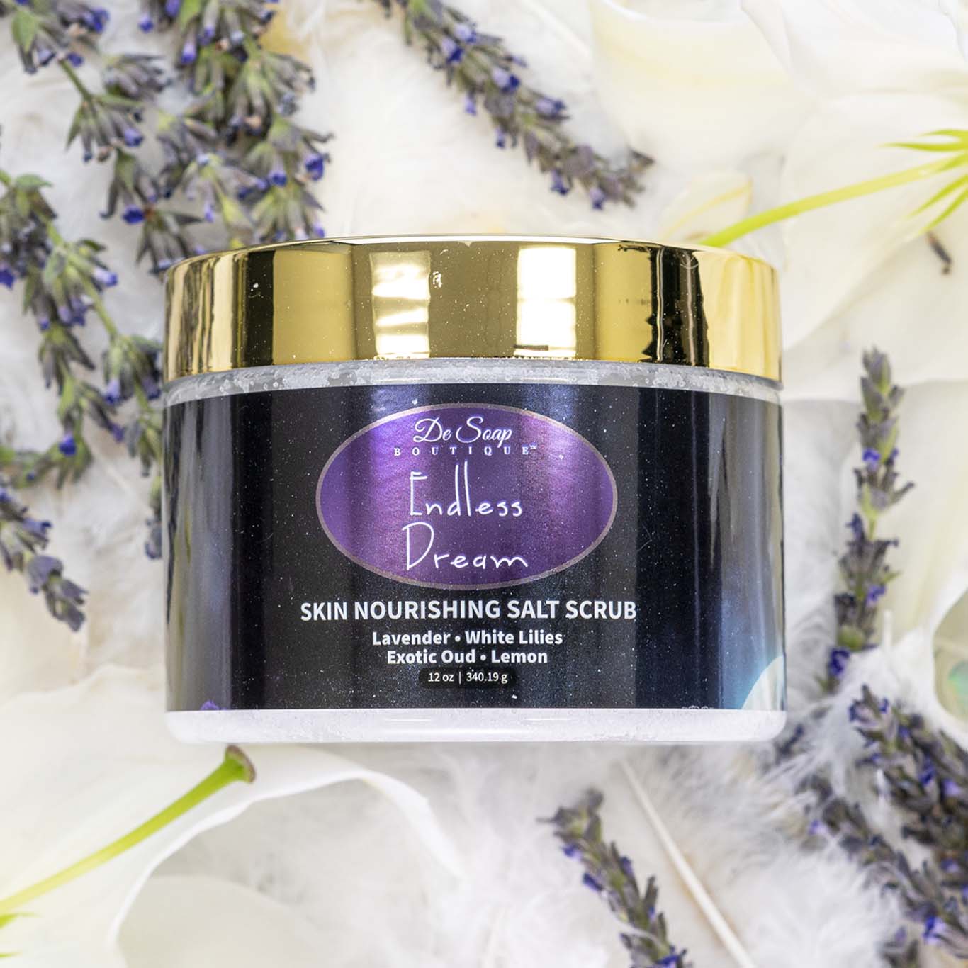 Sal exfoliante Lavanda y lirios blancos De Soap Boutique MX