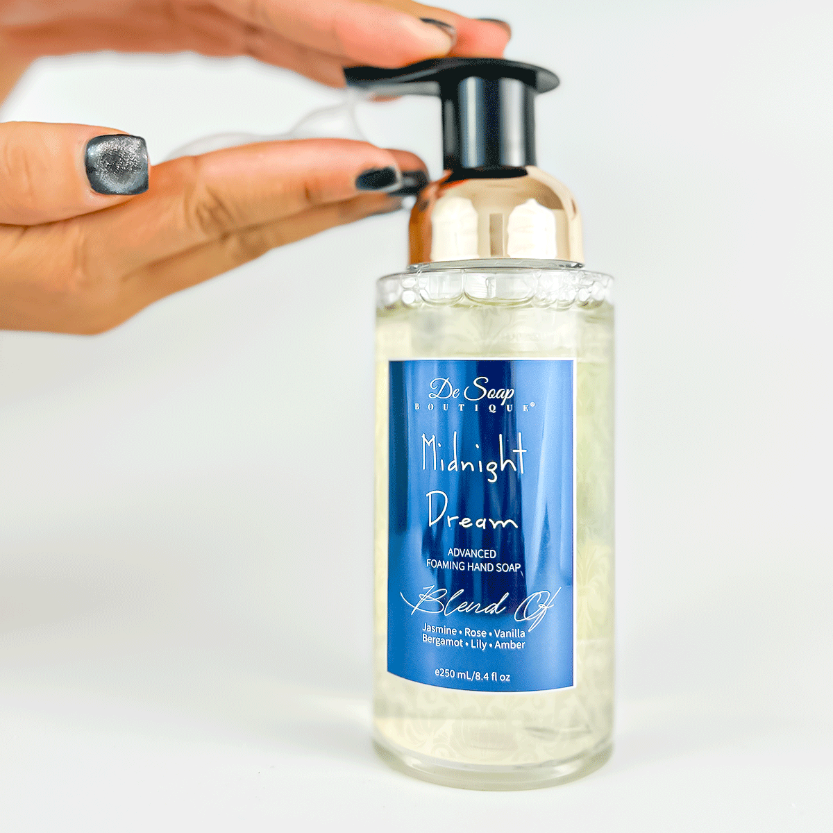 Jabón para manos en espuma Jazmín, rosa y bergamota De Soap Boutique MX
